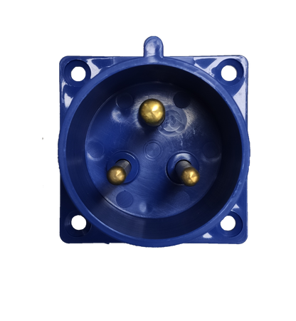 Grippes industrial plug chassis type 32A IEC309 blue electrical connector with three brass 