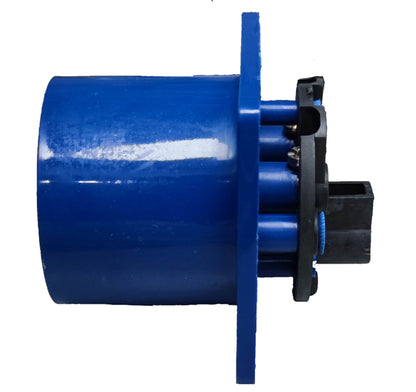 Grippes blue industrial plug chassis type 32A IEC309 electrical circuitry part side view