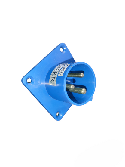 Surer Industrial Plug Chassis Type 513 1960 blue electrical connector with three metal pins