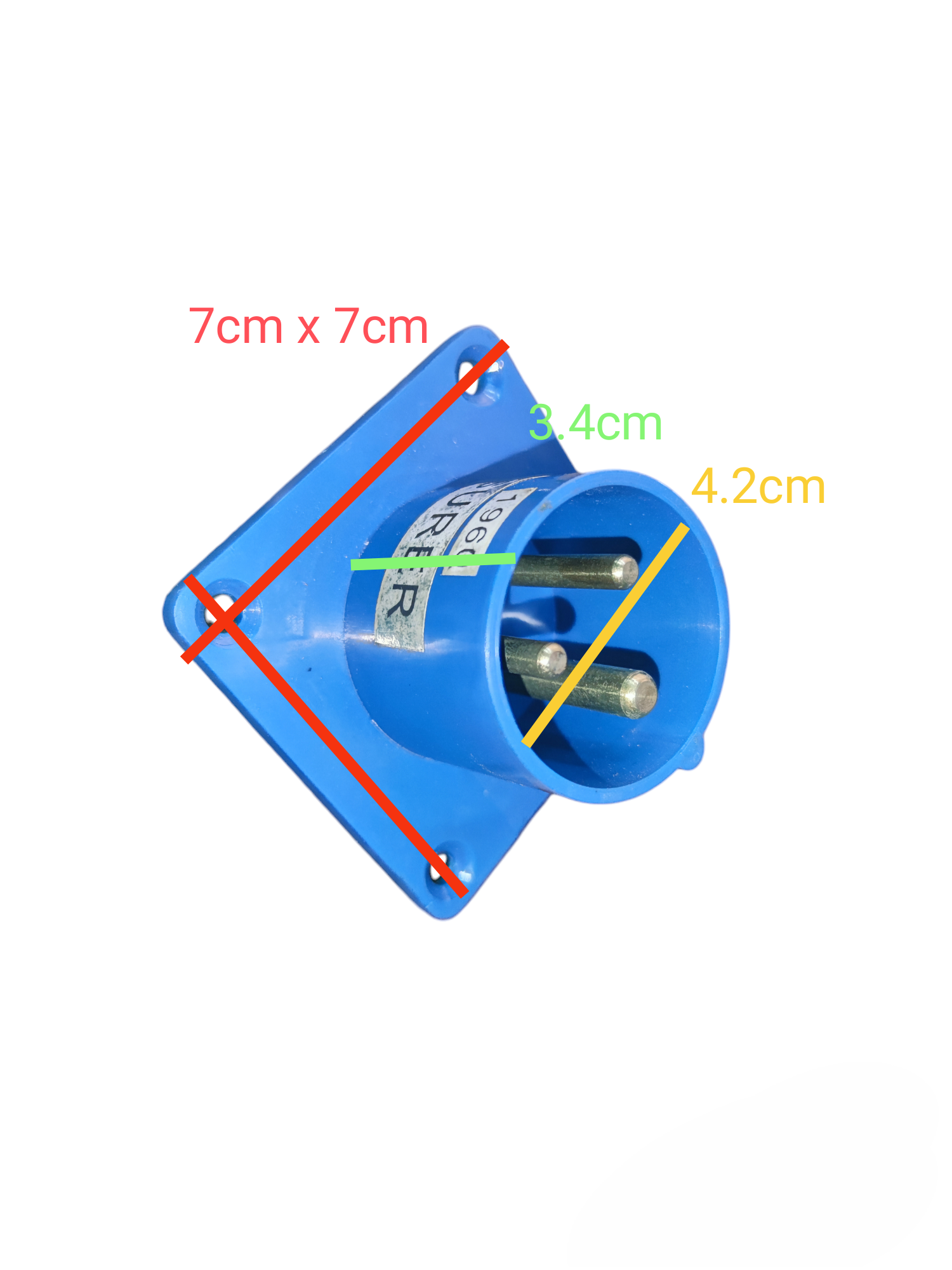 Surer Industrial Plug Chassis Type 513 1960 blue electrical connector with three pins