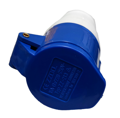 Grippes industrial power connector 213 blue and white plug for high voltage electrical connections