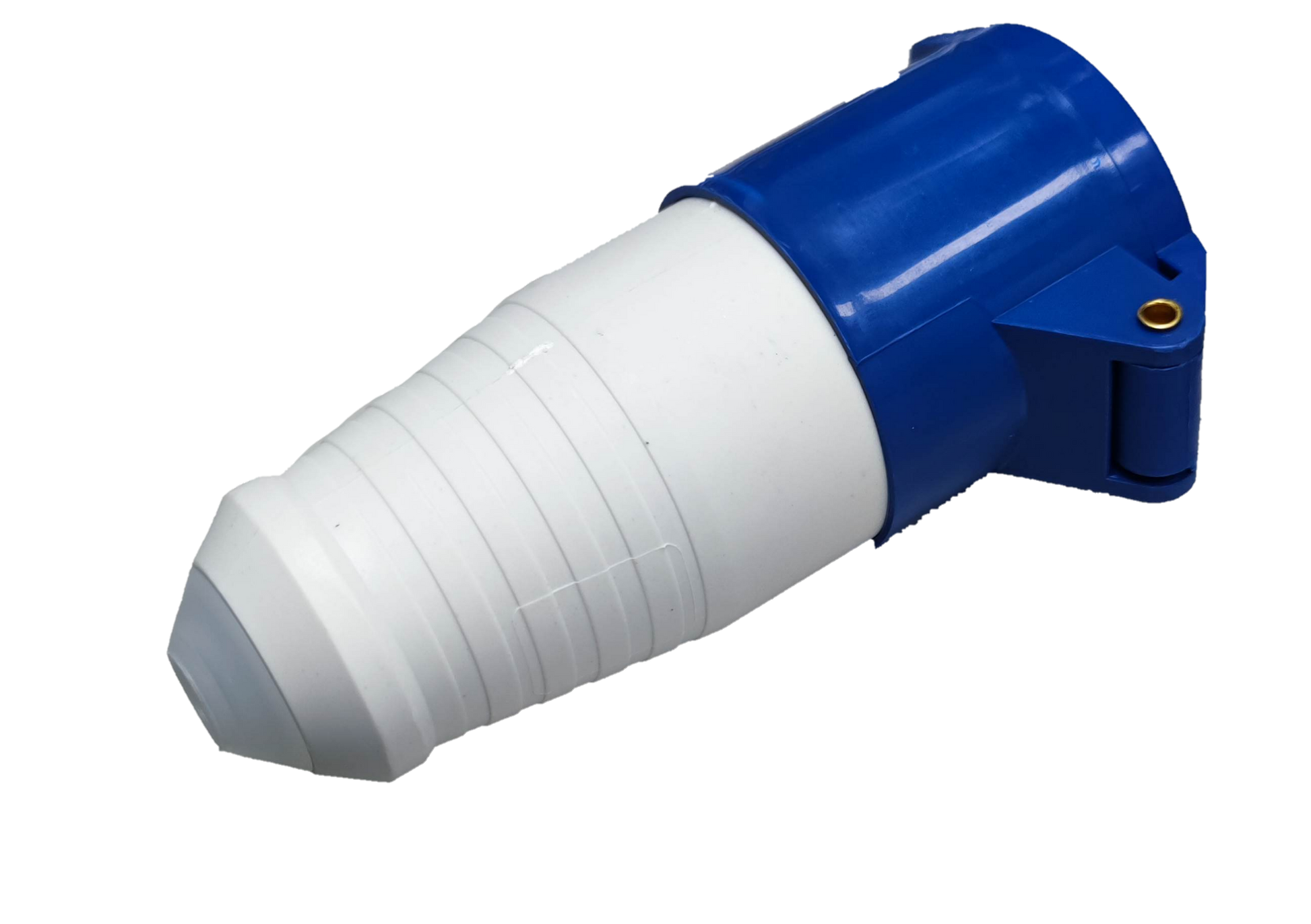 Grippes industrial power connector 213 in blue and white for heavy duty electrical connections