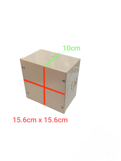 Local industrial pull box 0.65mm thickness in beige with 15.6cm by 15.6cm dimensions
