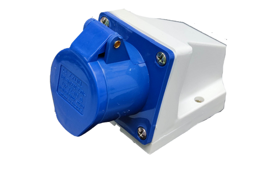 Grippes industrial wall outlet 16A with blue protective cover for power points and switches