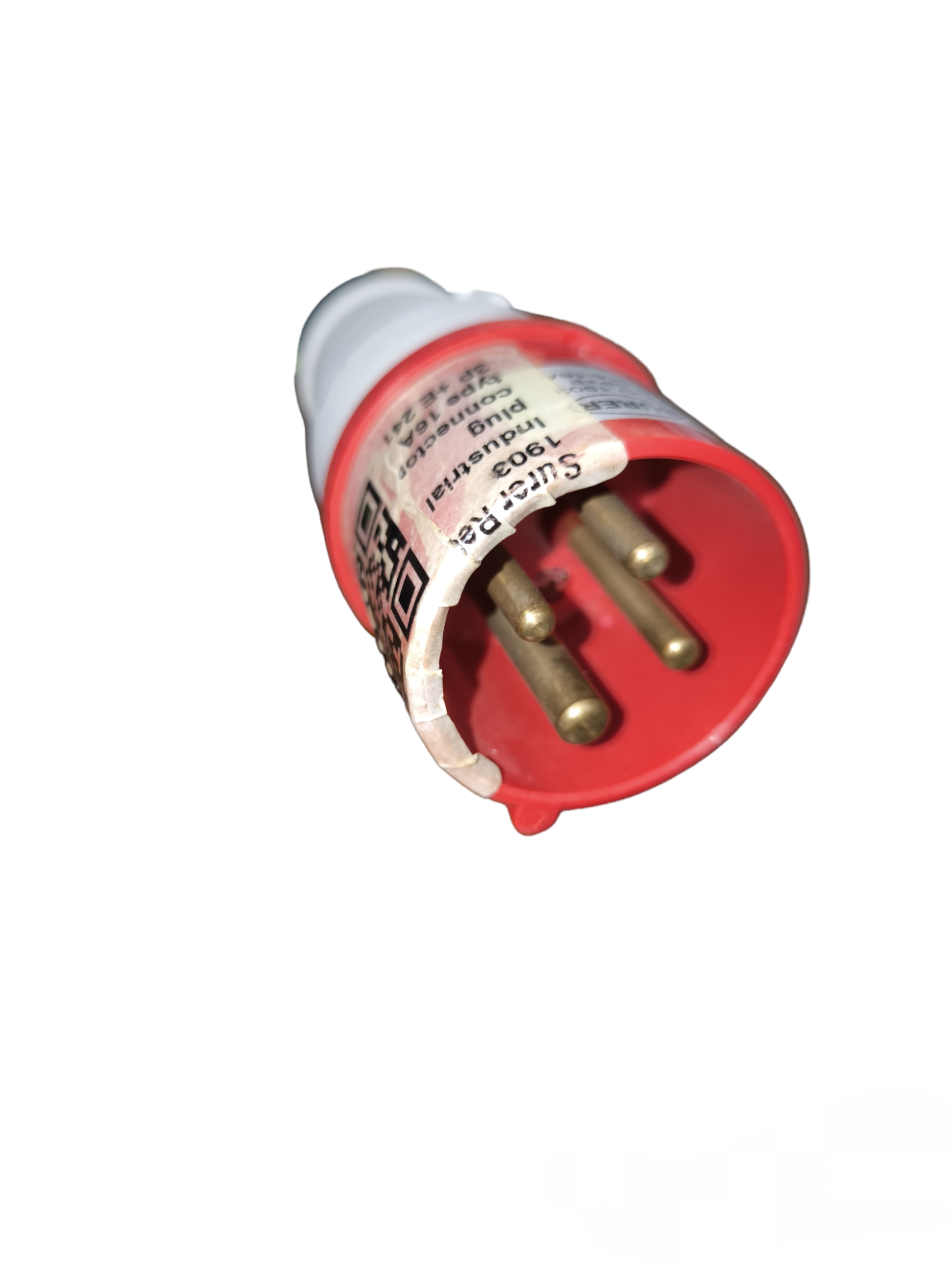 Surer 220V AC Industrial Plug with three brass prongs for heavy-duty electrical connections