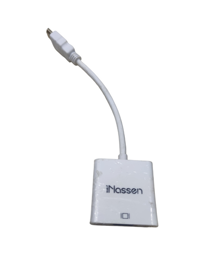 White Plug 1.4V to VGA Outlet Converter cable adapter with iNlassen branding