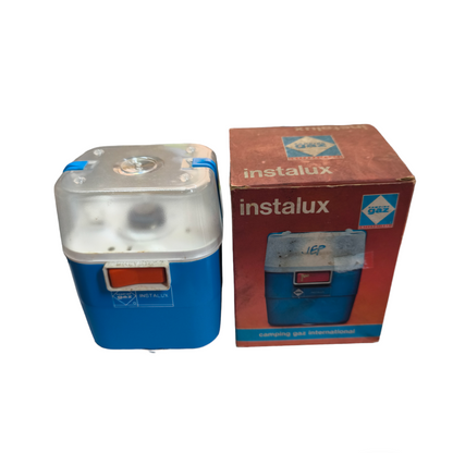 Instalux Camping Gas International Vintage blue lantern with original packaging box