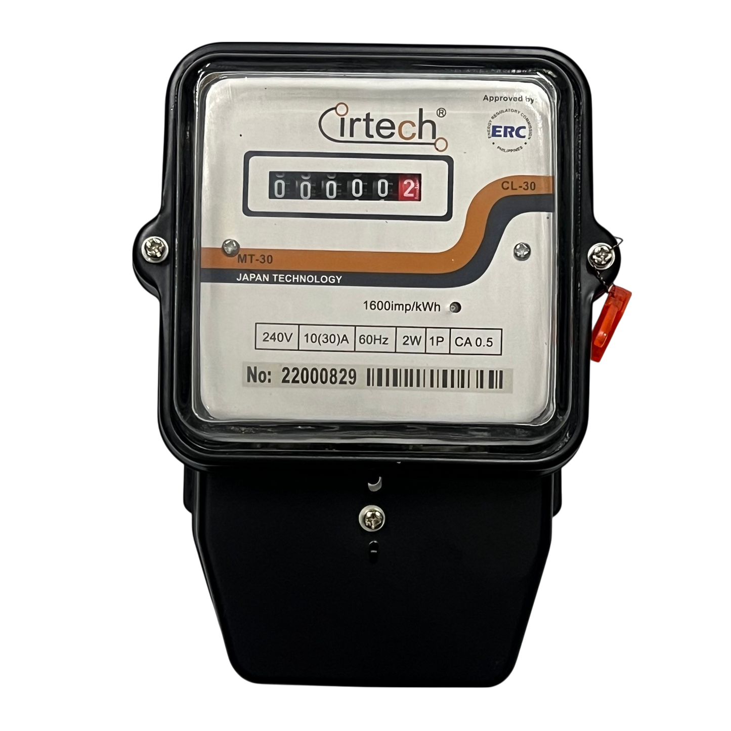 Cirtech KWH meter single phase mechanical electricity meter with clear cover black case and analog counter