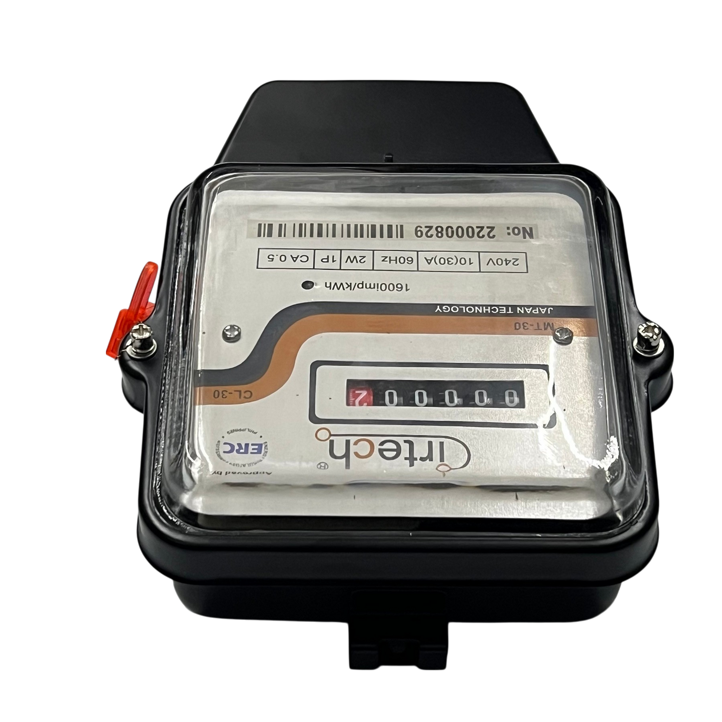 Cirtech KWH meter single phase analog mechanical electricity meter with clear plastic cover and black housing