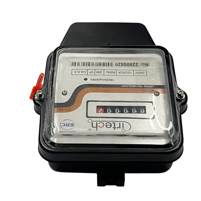 Cirtech KWH meter single phase analog mechanical electricity meter with clear plastic cover and black housing