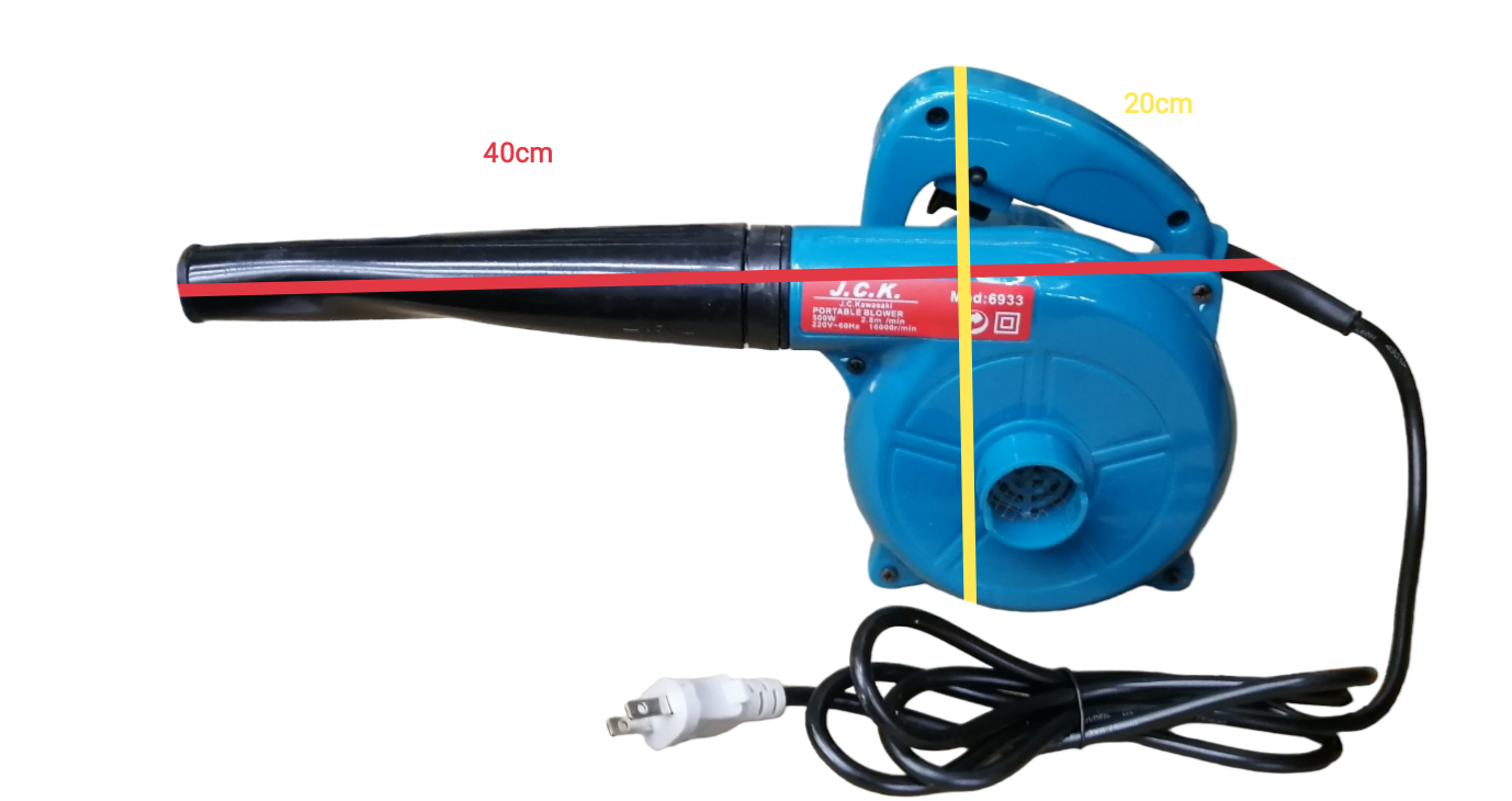 JC Kawasaki power tool blower with 500watts 220volts 16000rpm motor in blue color and long nozzle