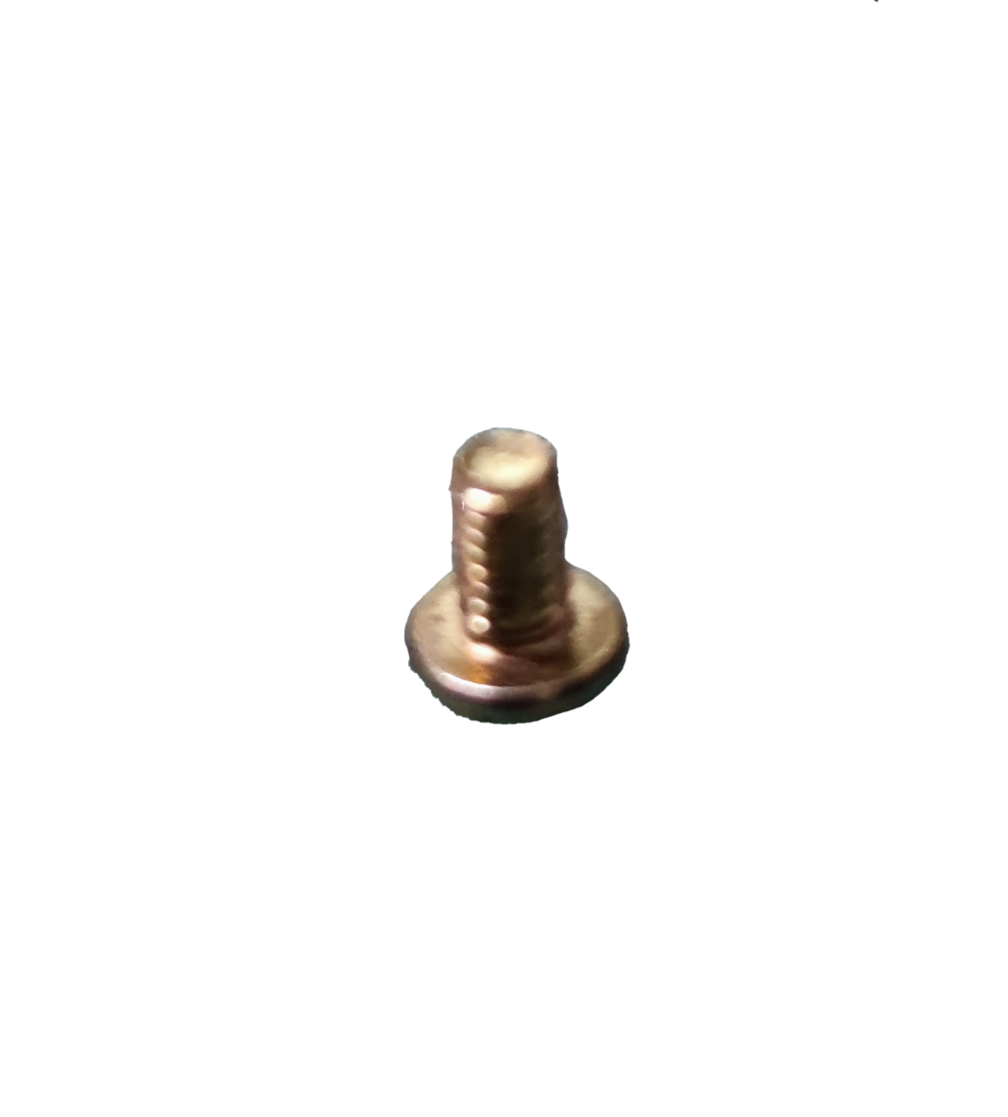 Close-up of JP screw 6mm x 2mm x 6mm in a gold finish, ideal for various hand tool applications