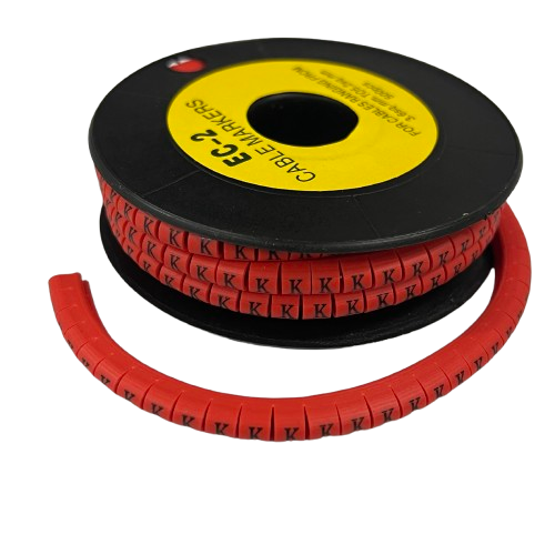 500pcs Cable Marker Red - K on a spool for effective cable organization and labeling