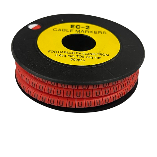 Grippes 500pcs Cable Marker Red - U for organizing and identifying cables easily