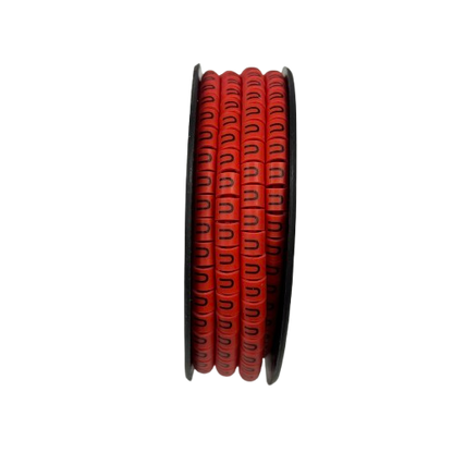500pcs Cable Marker Red - U for effective organization of electrical cables and wires.