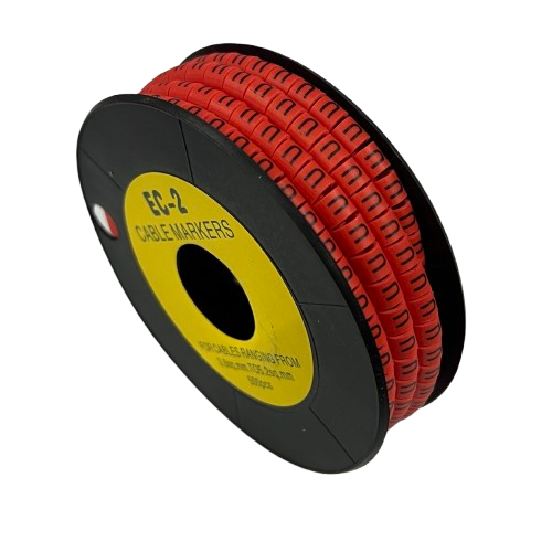 Grippes 500pcs Cable Marker Red - U on a spool for organized cable management and identification