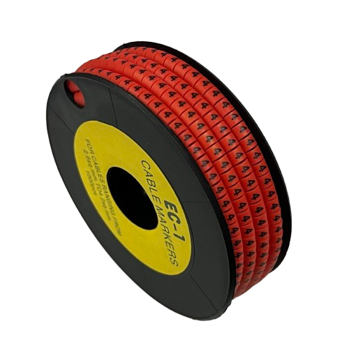Grippes 1000pcs Cable Marker Red - 4 on a spool for effective cable organization and identification