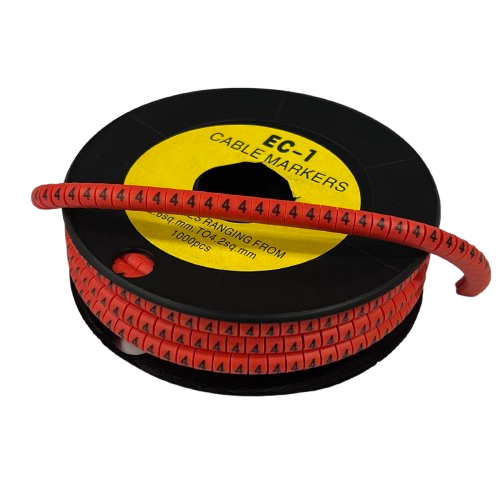 1000pcs Cable Marker Red - 4 Roll for Organized Cable Management and Labeling
