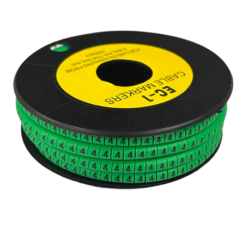Grippes spool of 4 Cable Marker Green adhesive number labels on a reel for cable management