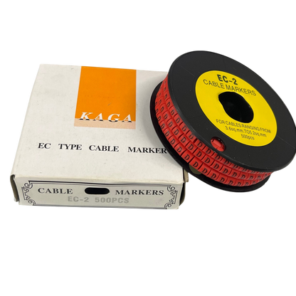 Grippes EC-2 500pcs Cable Marker with Red and Black Design for Effective Cable Management