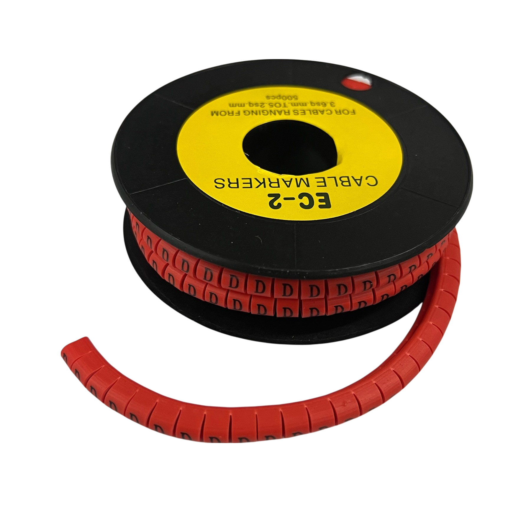 Grippes 500pcs Cable Marker - D on a spool for easy cable organization and identification