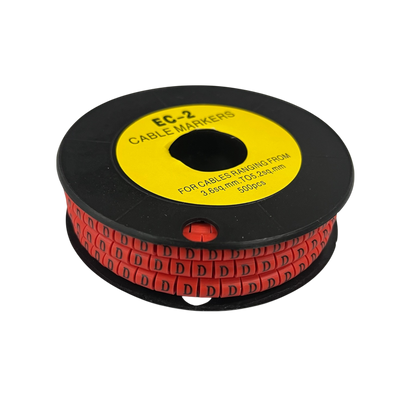 Grippes 500pcs Cable Marker - D on a spool for organizing cables from 0.5 to 3.5mm in diameter
