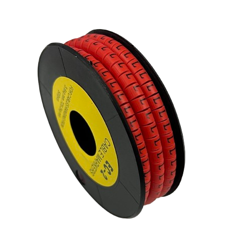 500pcs Cable Marker - L Red on a spool for organizing and labeling cables efficiently