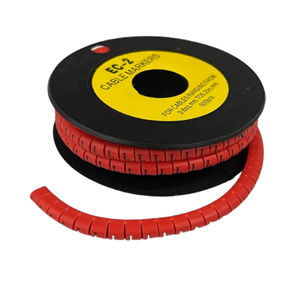 500pcs Cable Marker - L Red on a spool designed for effective cable management