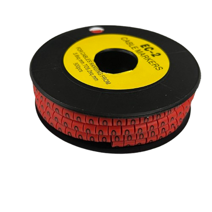 500pcs Cable Marker Red - 0 on a spool, ideal for organizing and labeling cables efficiently.