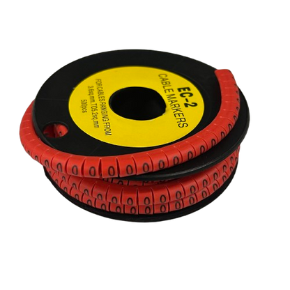 Grippes 500pcs Cable Marker Red - 0 on a spool for organizing and identifying cables easily