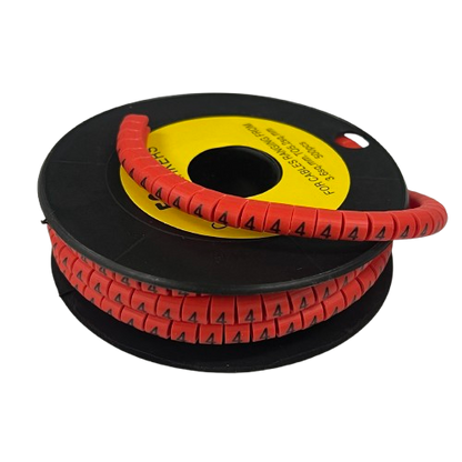 500pcs Cable Marker Red - 4 on a spool for organized cable management and easy identification