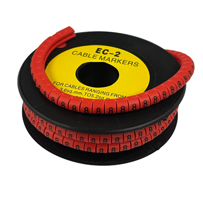 500pcs Cable Marker Red - 8 on a spool for organized cable management solutions