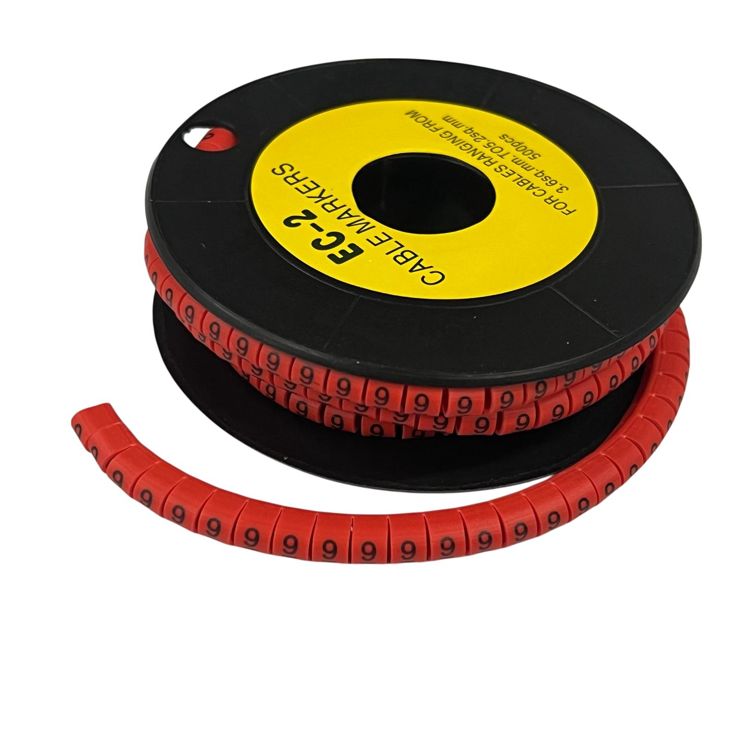 500pcs Cable Marker Red - 9 on a spool for organized cable management and easy identification
