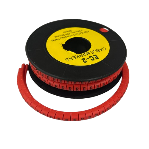 500pcs Cable Marker Red - E on a roll for efficient cable organization and identification