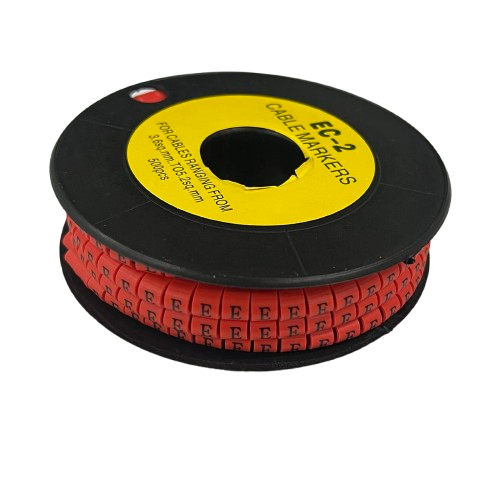 500pcs Cable Marker Red - E for effective cable management and organization