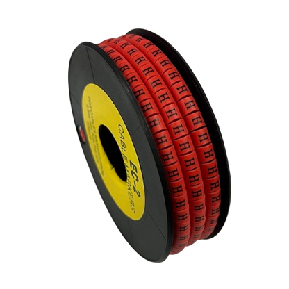 500pcs Cable Marker Red - H on a spool, ideal for organized cable management and labeling