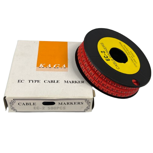 500pcs Cable Marker Red - N on a spool, designed for organized cable management