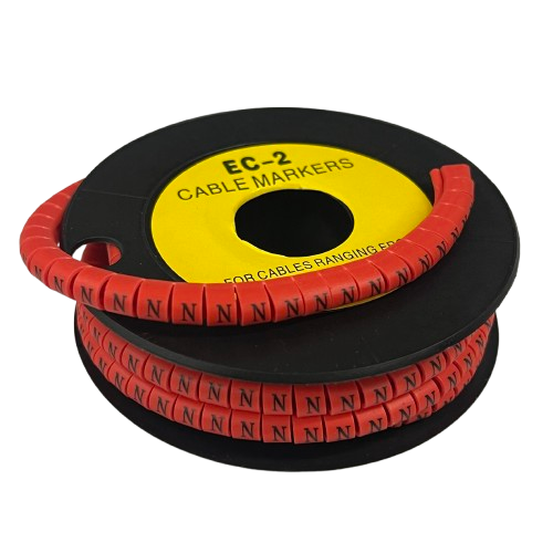 Grippes 500pcs Cable Marker Red - N on a spool for organizing various cables efficiently