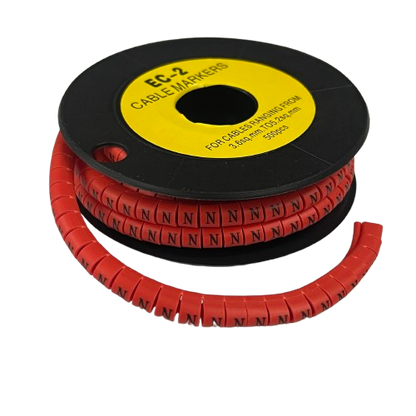 500pcs Cable Marker Red - N on a spool for efficient cable organization and identification