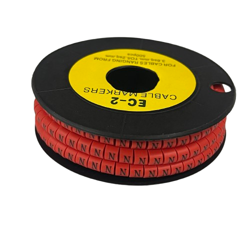 500pcs Cable Marker Red - N on a spool for organized and efficient cable management