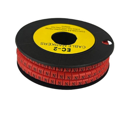 500pcs Cable Marker Red - N on a spool for organized and efficient cable management