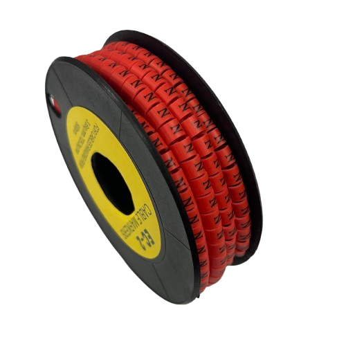 500pcs Cable Marker Red - N on a spool for organized cable management and identification
