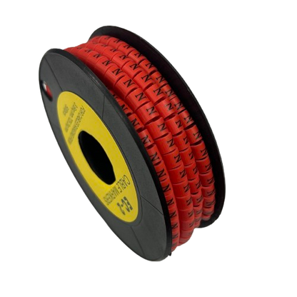500pcs Cable Marker Red - N on a spool for organized cable management and identification