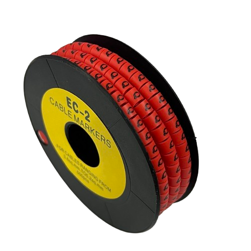 500pcs Cable Marker Red - Q on a spool for organized cable management and identification
