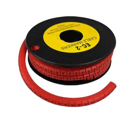 500pcs Cable Marker Red - T on a spool for easy cable organization and identification