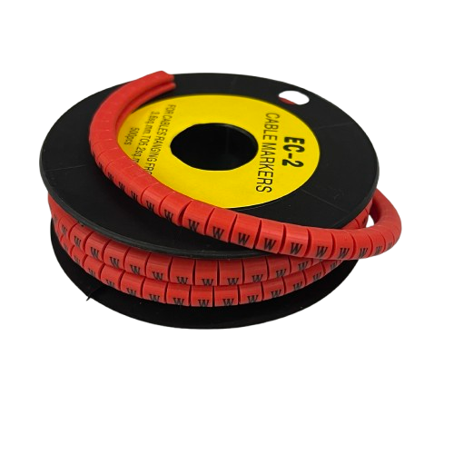 500pcs Cable Marker Red - W on a spool for organizing and labeling cables efficiently