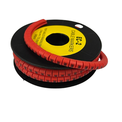 500pcs Cable Marker Red - W on a spool for organizing and labeling cables efficiently