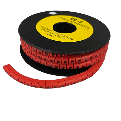 500pcs Cable Marker Red - W on a roll for organized cable management and labeling