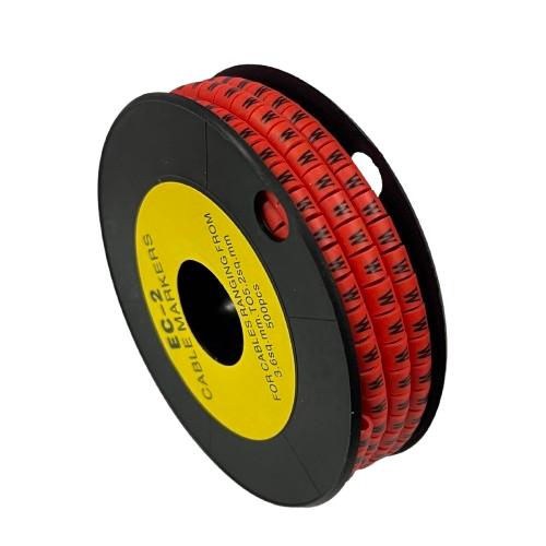 500pcs Cable Marker Red - W on a spool for easy identification and organization of cables
