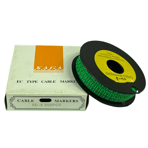 Spool of green numbered cable markers with box for wiring organization 9 Marker 5.0mm to 7.2mm Green